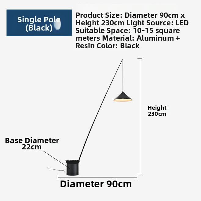 Milano Glow - Aerisio - Nl121 - Nordic Fisherman Floor Lamp with Sculptural Designer Form, Artistic Ambient Lighting for Modern Statement Interiors - Living Room / Bedroom / Sofa Area / Model Room Milano
