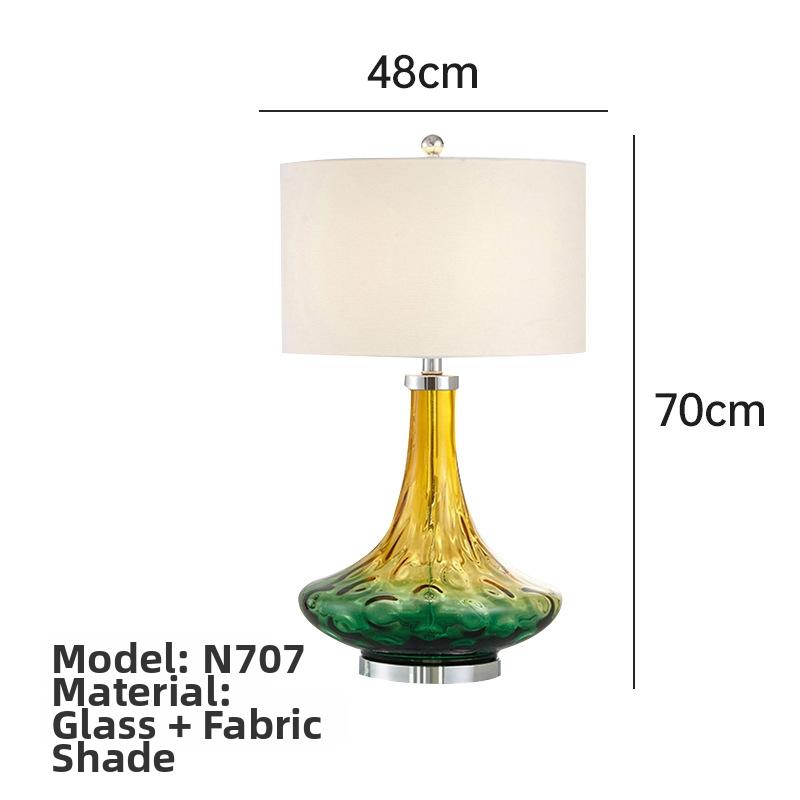Milano Glow - Arixel - N701 Glaze - Post-Modern Nordic Fabric and Crystal Glass Table Lamp with Light Luxury Designer Style, Soft Ambient Lighting for Elegant and Cozy Spaces - Living Room / Bedroom / Bedside / Study Milano
