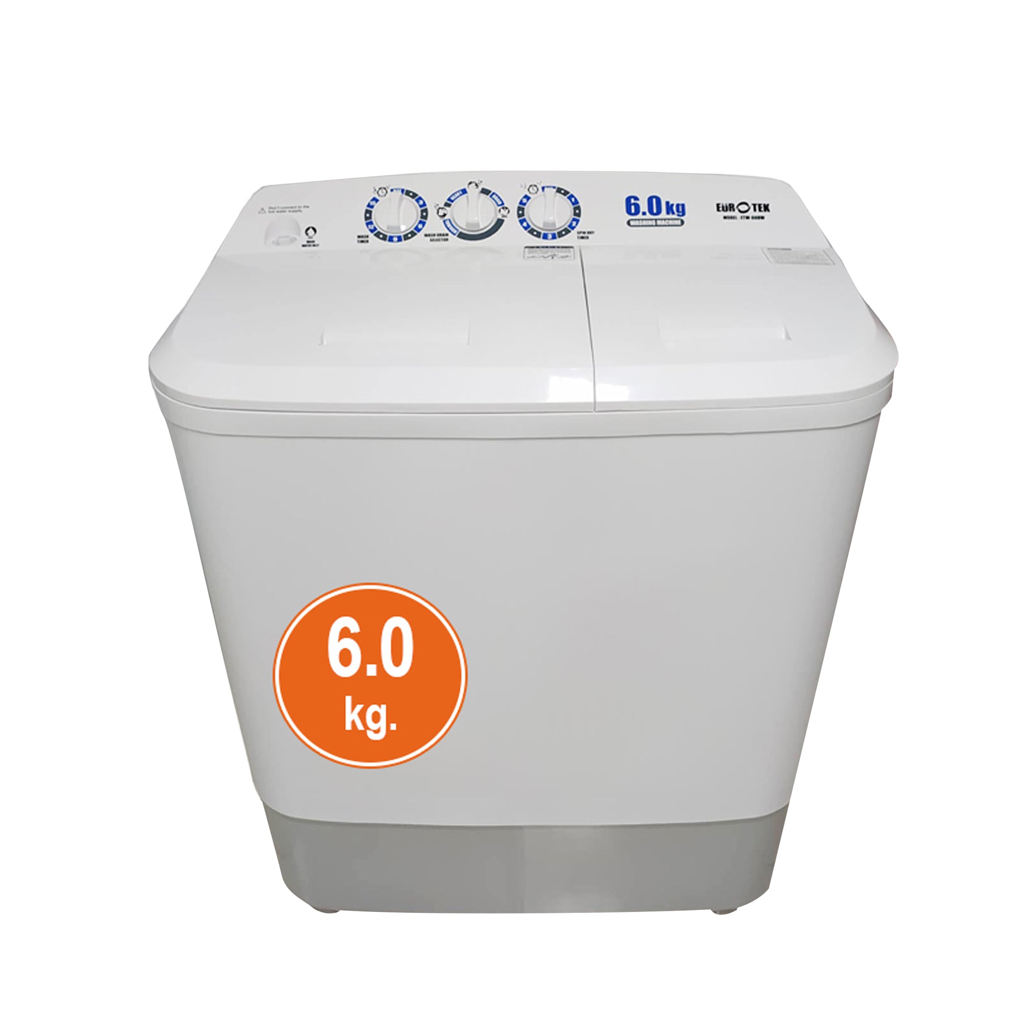 EUROTEK 6KG ETW-608W Twin Tub Washing Machine EUROTEK