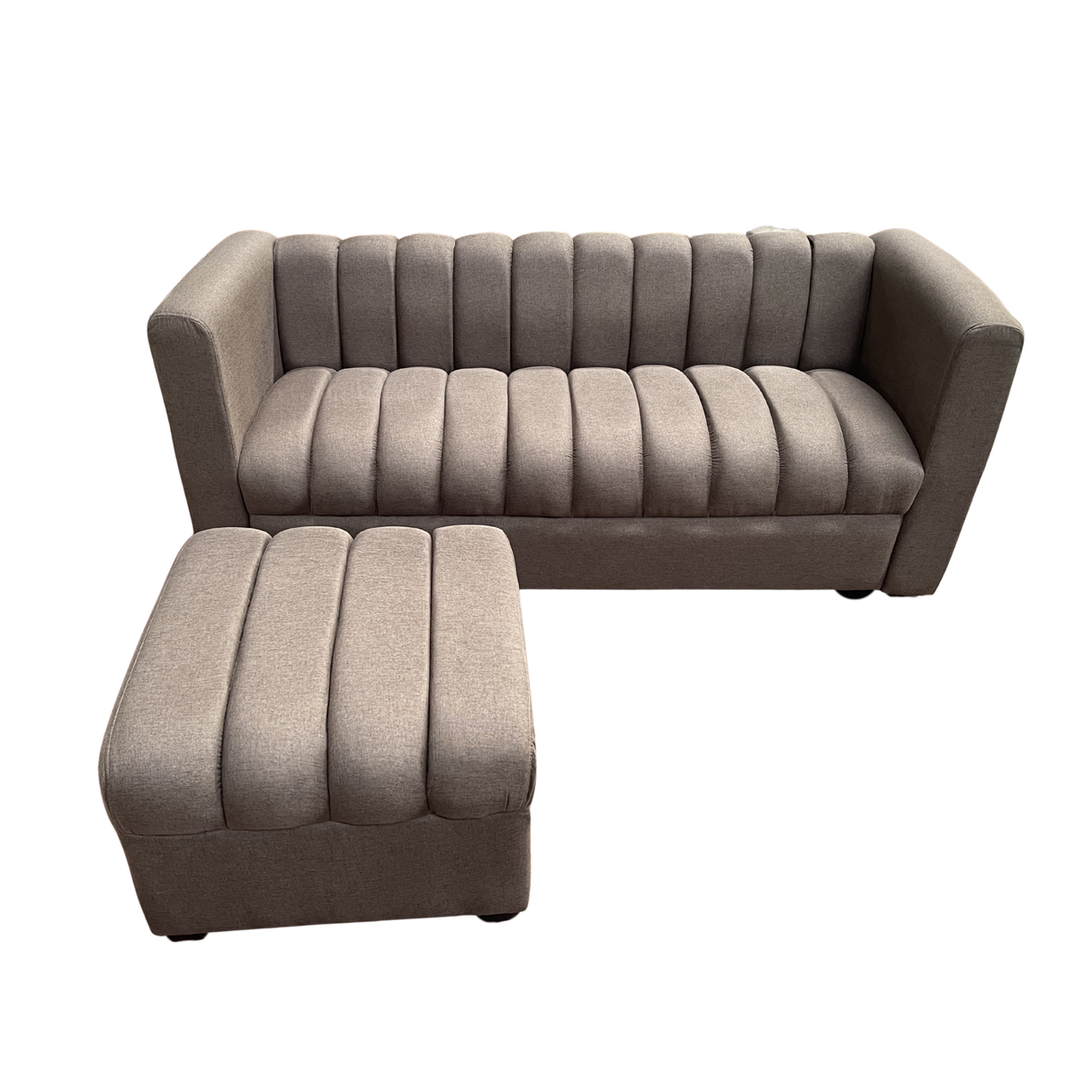 Yela 3-Seater Fabric Sofa with Ottoman Furnigo