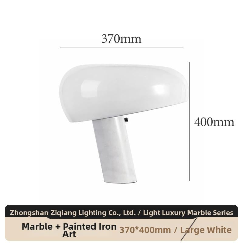Milano Glow - Aelix - N125 Combination - Modern Natural Marble and Glass Table Lamp with Minimalist Designer Style, Soft Ambient Lighting for Elegant and Functional Spaces - Living Room / Bedroom / Bedside / Hotel / Project / Office Milano