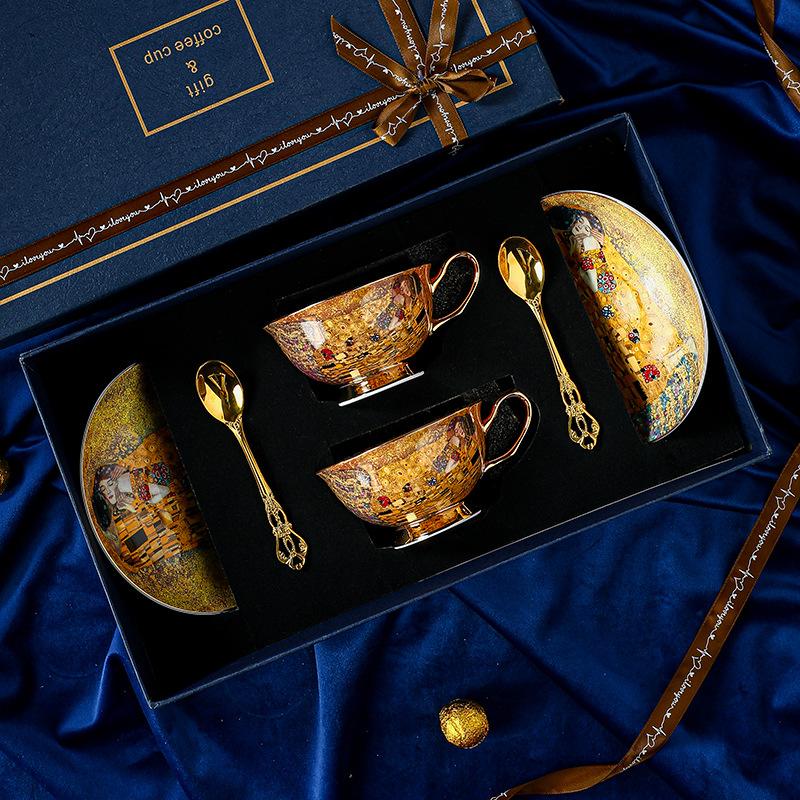 CUPURA Tiro - Royal Palace Coffee Cup & Saucer Set - Vintage English Afternoon Tea Gift with Box CUPURA
