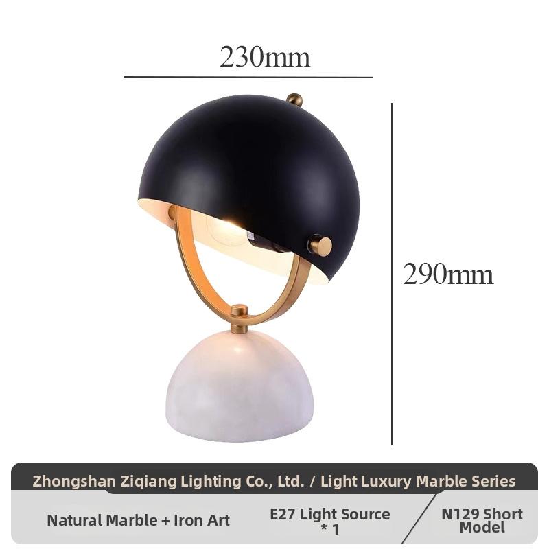 Milano Glow - Aelix - N125 Combination - Modern Natural Marble and Glass Table Lamp with Minimalist Designer Style, Soft Ambient Lighting for Elegant and Functional Spaces - Living Room / Bedroom / Bedside / Hotel / Project / Office Milano
