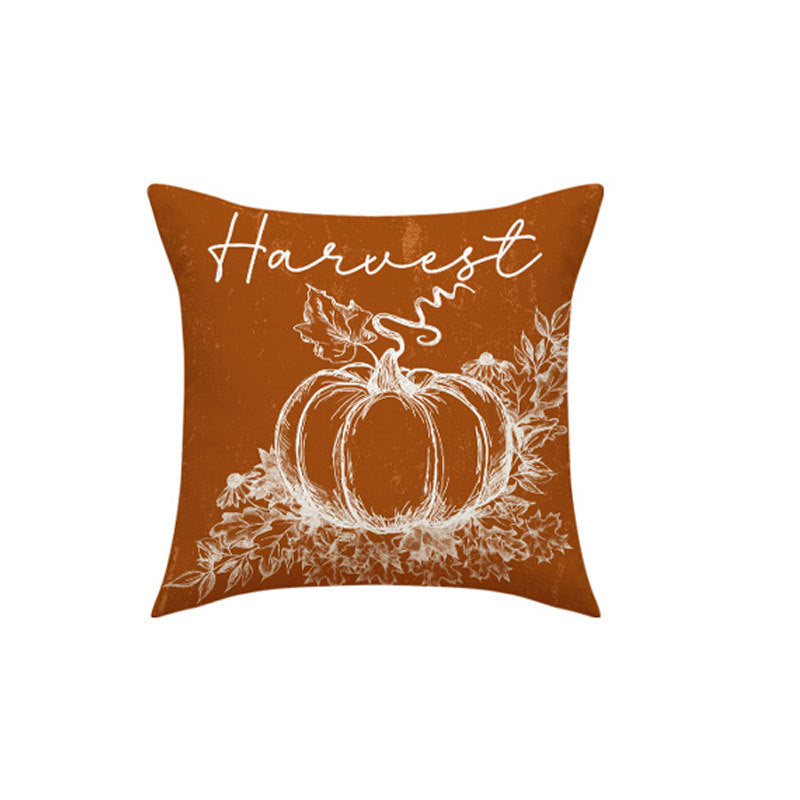 Looma Lex - Autumn Pumpkin Double-Sided Throw Pillow Cover – Farmhouse Fall Decorative Cushion - Sofa, Bed & Home Décor Looma