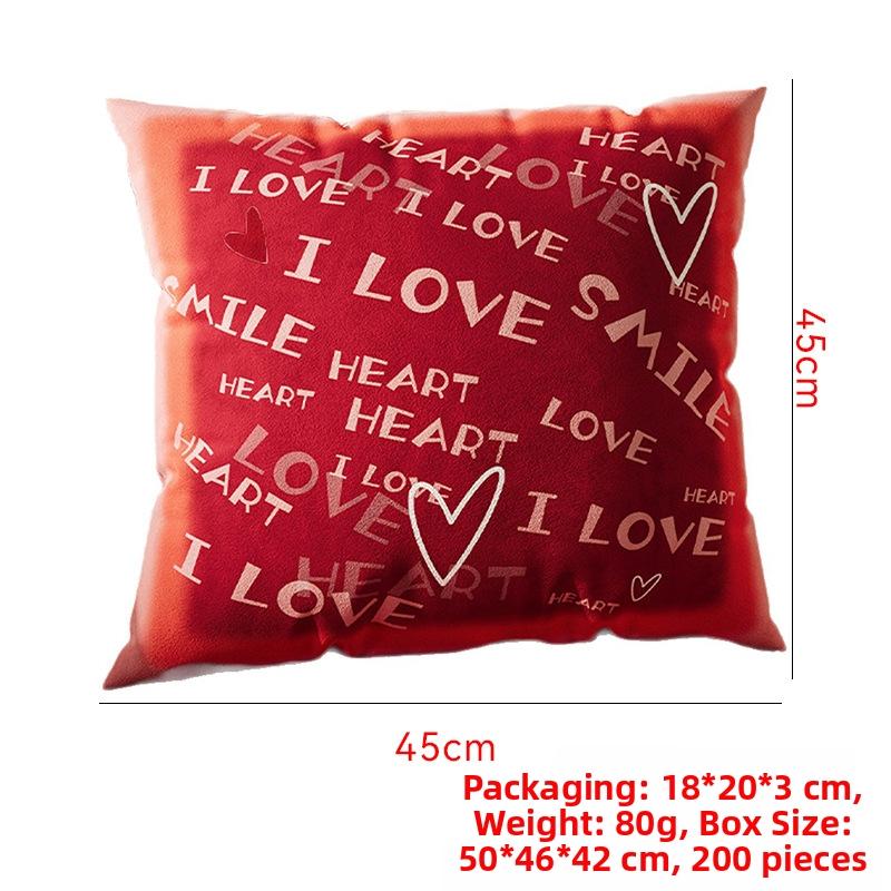 Looma Cupid - Valentines Love Pillow Cover – Romantic Red Cushion Case with “Happy Love” Print - Sofa, Wedding & Home Decor Looma