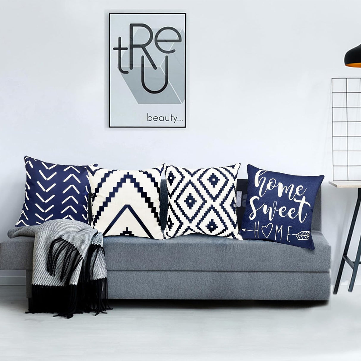 Looma Ryi - Modern Bohemian Striped Letter Pillow Cover – Farmhouse Style Cushion for Living Room Sofa Decor | Direct Manufacturer - Living Room, Bedroom, Sofa Area Looma