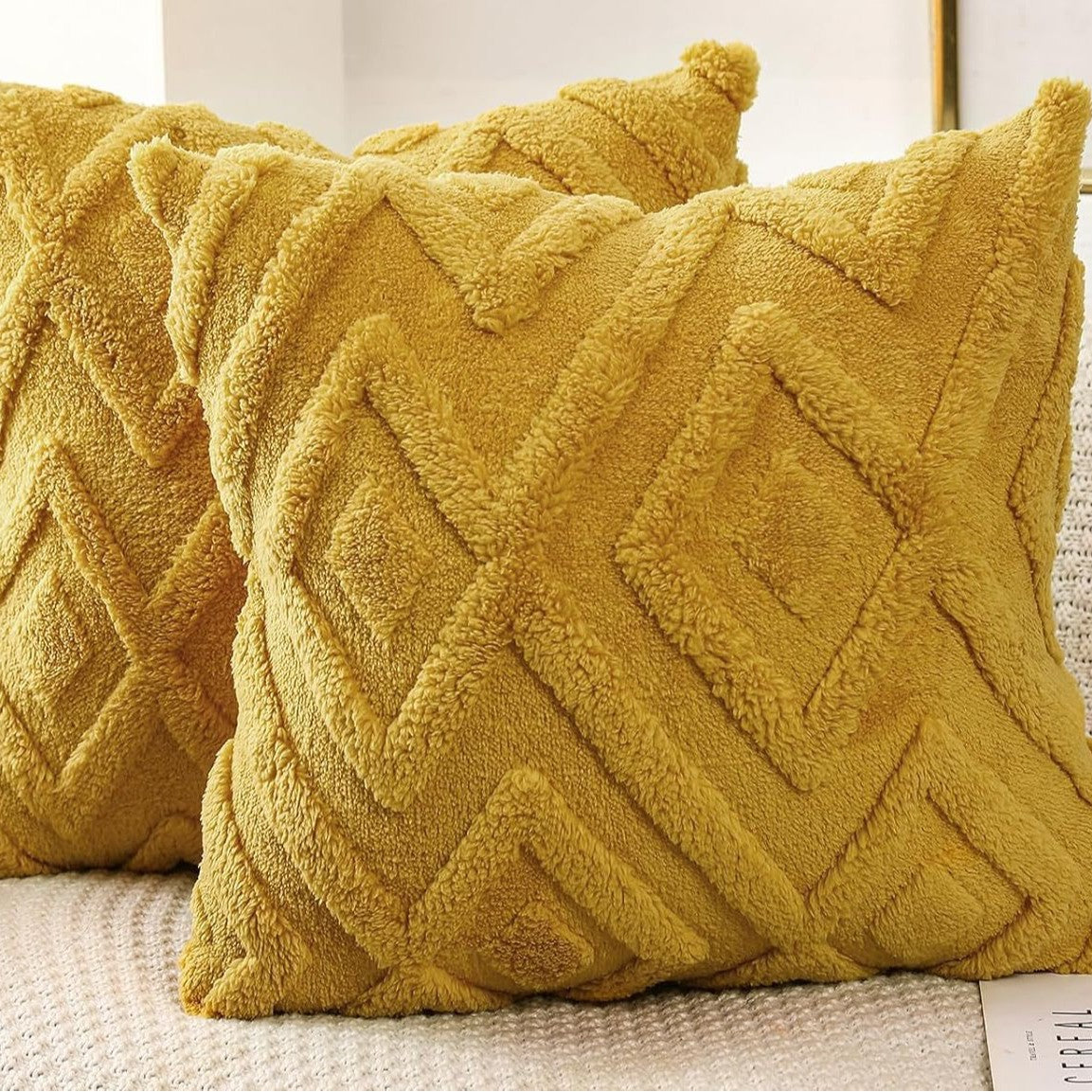 Looma Pilloft - Scandinavian Solid Color Geometric Pillow Cover – Modern Square Cushion for Living Room Sofa & Office Backrest - Living Room, Office, Sofa Area Looma