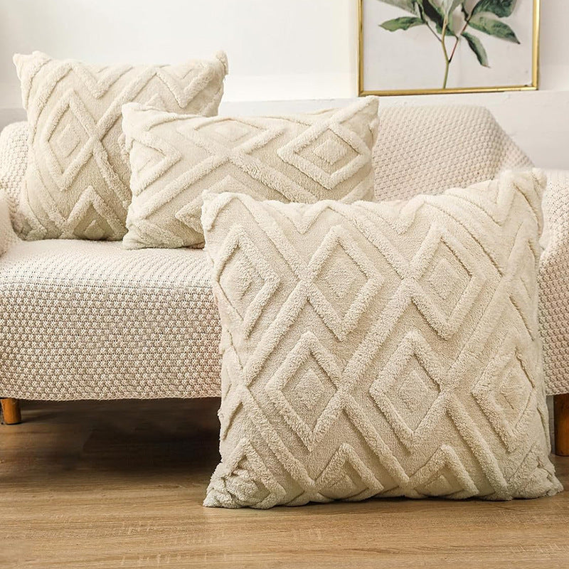 Looma Pilloft - Scandinavian Solid Color Geometric Pillow Cover – Modern Square Cushion for Living Room Sofa & Office Backrest - Living Room, Office, Sofa Area Looma