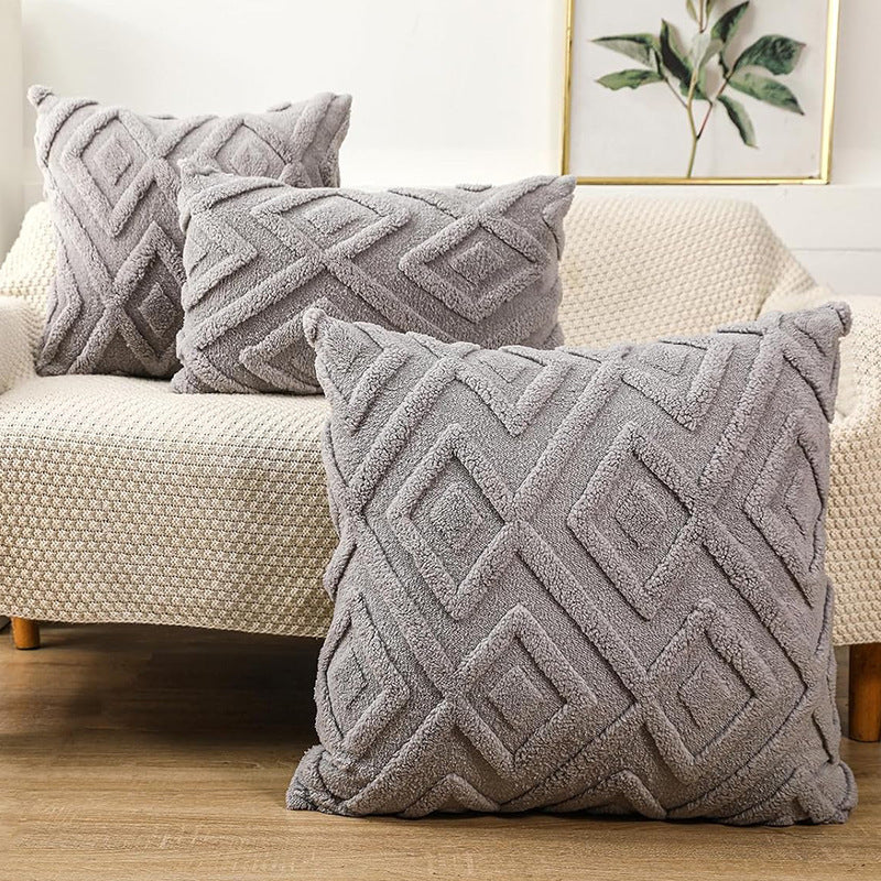 Looma Pilloft - Scandinavian Solid Color Geometric Pillow Cover – Modern Square Cushion for Living Room Sofa & Office Backrest - Living Room, Office, Sofa Area Looma