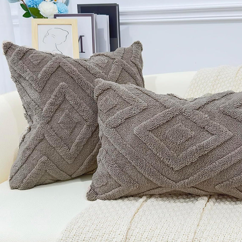 Looma Pilloft - Scandinavian Solid Color Geometric Pillow Cover – Modern Square Cushion for Living Room Sofa & Office Backrest - Living Room, Office, Sofa Area Looma