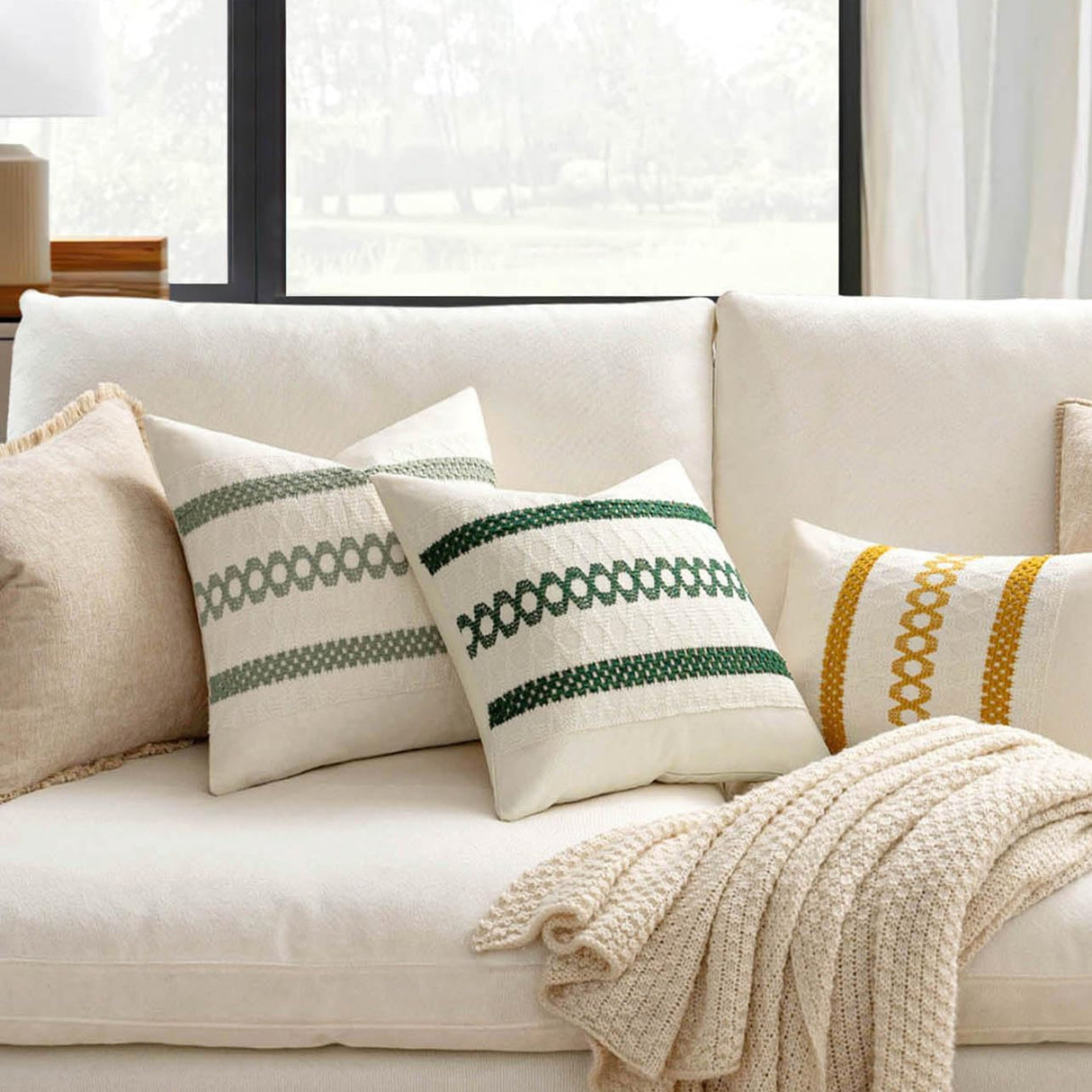 Looma Pilora - American Bohemian Splicing Tassel Pillow Case – Decorative Cushion for Living Room Sofa & Home Styling - Living Room, Bedroom, Sofa Area Looma