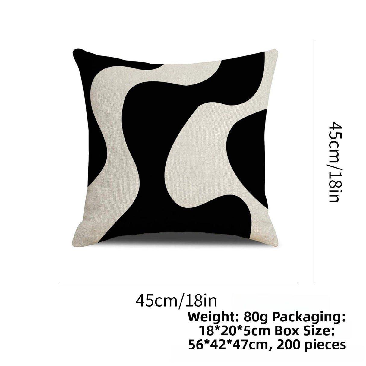 Looma Snuzu - Black & White Geometric Print Pillowcase – Modern Decorative Cushion for Sofa Living Room & Bedside Styling - Living Room, Bedroom, Sofa Area Looma