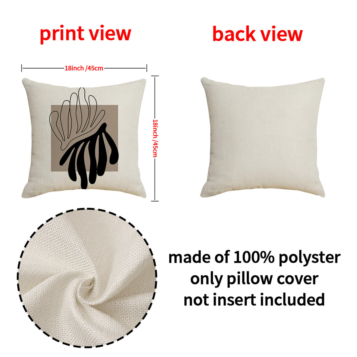 Looma Snuzu - Black & White Geometric Print Pillowcase – Modern Decorative Cushion for Sofa Living Room & Bedside Styling - Living Room, Bedroom, Sofa Area Looma