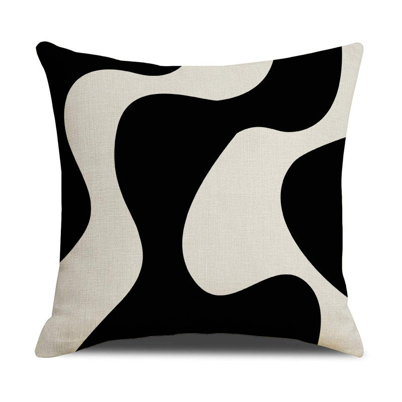 Looma Snuzu - Black & White Geometric Print Pillowcase – Modern Decorative Cushion for Sofa Living Room & Bedside Styling - Living Room, Bedroom, Sofa Area Looma