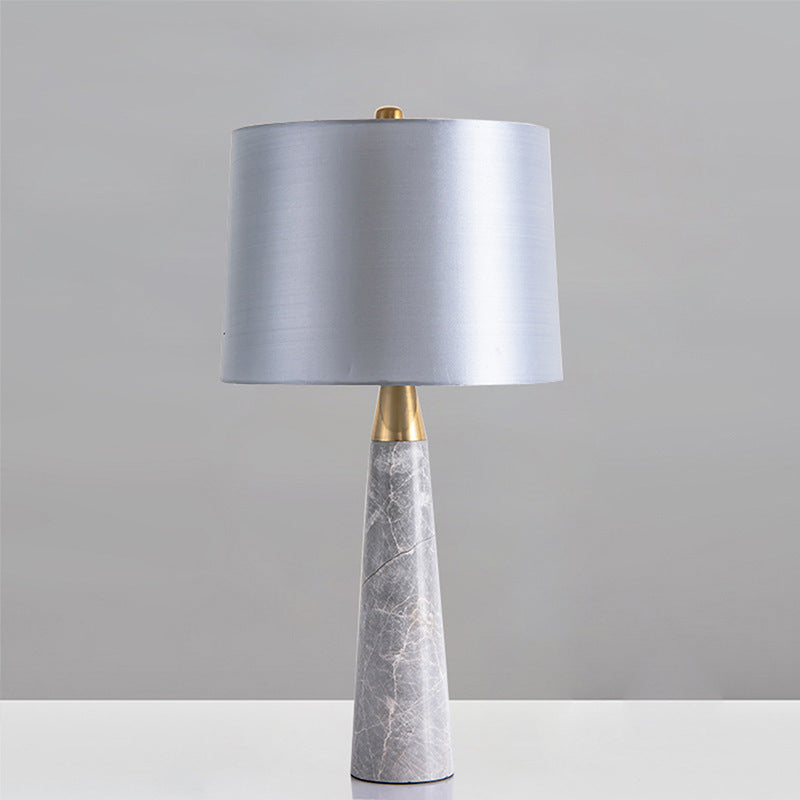 Milano Glow - Astrix - N128 - American Style High-Grade Grey Marble Table Lamp with Copper-Plated Finish, Elegant Designer Lighting for Premium Spaces - Living Room / Bedroom / Bedside Milano