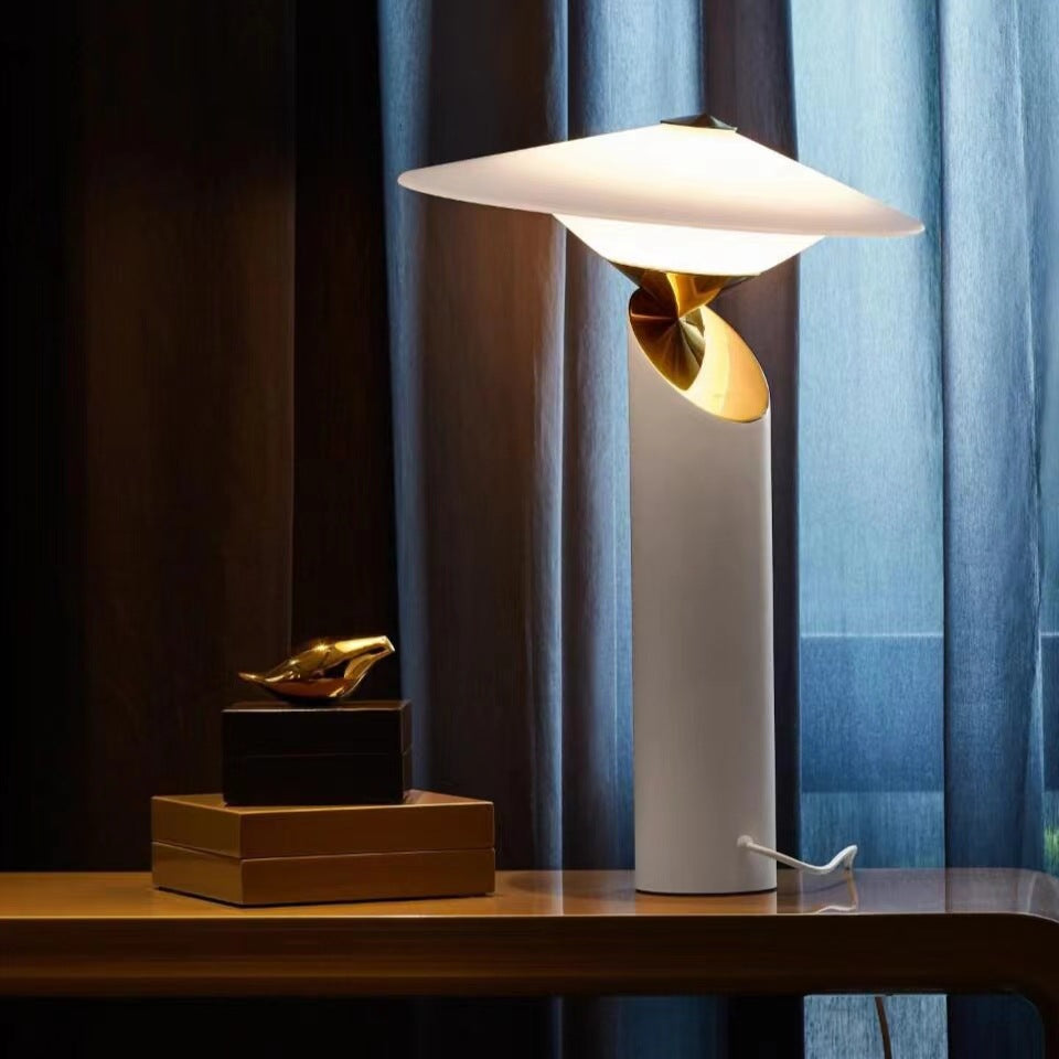 Milano Glow - Axiom - N416 - Nordic Simple Hat Table Lamp with Creative Designer Style, Soft Ambient Lighting for Modern and Elegant Spaces - Living Room / Bedroom / Bedside / Hotel Milano