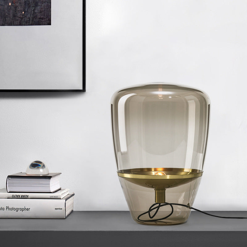 Milano Glow - Auron - N513 - Modern Minimalist Glass Table Lamp with Designer Aesthetic, Elegant Ambient Lighting for Contemporary Spaces - Living Room / Bedroom / Bedside / Hotel / Club Milano