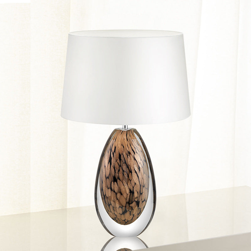 Milano Glow - Arixel - N701 Glaze - Post-Modern Nordic Fabric and Crystal Glass Table Lamp with Light Luxury Designer Style, Soft Ambient Lighting for Elegant and Cozy Spaces - Living Room / Bedroom / Bedside / Study Milano