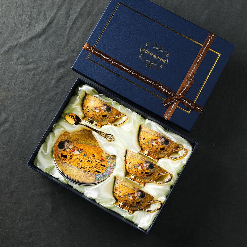 CUPURA Tiro - Royal Palace Coffee Cup & Saucer Set - Vintage English Afternoon Tea Gift with Box CUPURA