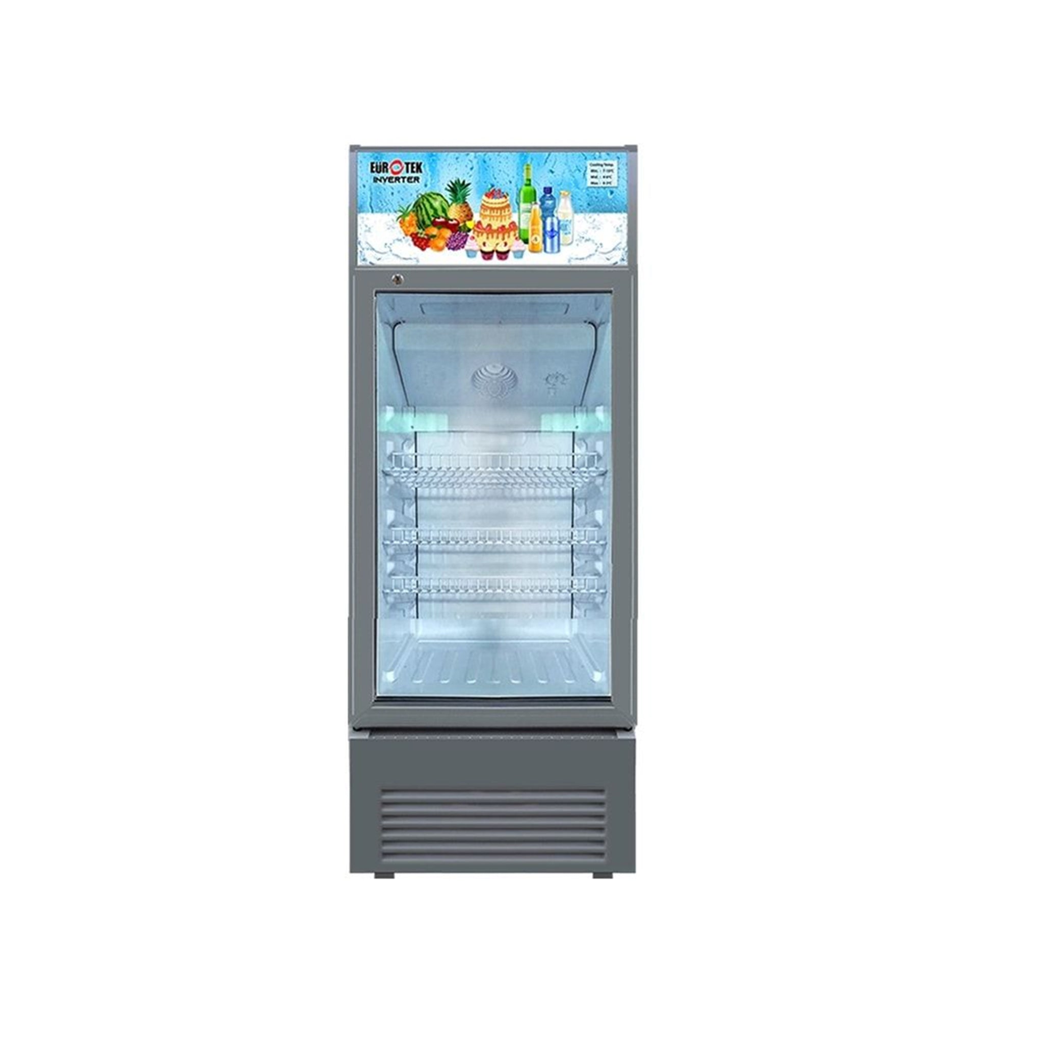 EUROTEK EGS-180IS 6.5 cu.ft INVERTER Glass Showcase Eurotek