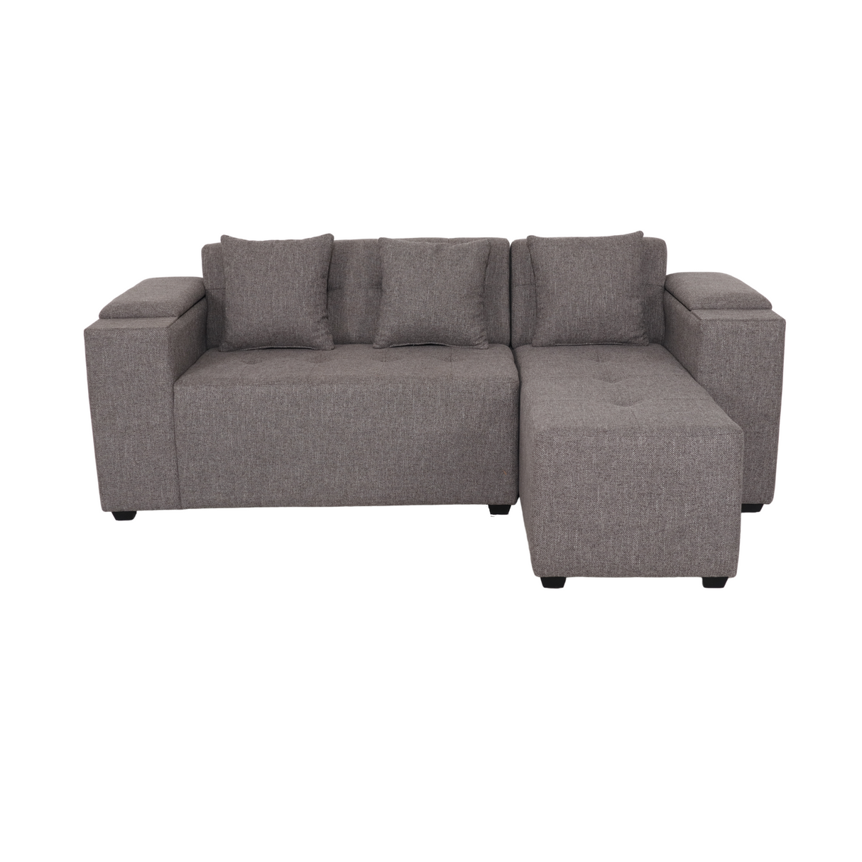 MASON L-Shape Fabric Sofa with Armrest Storage Affordahome