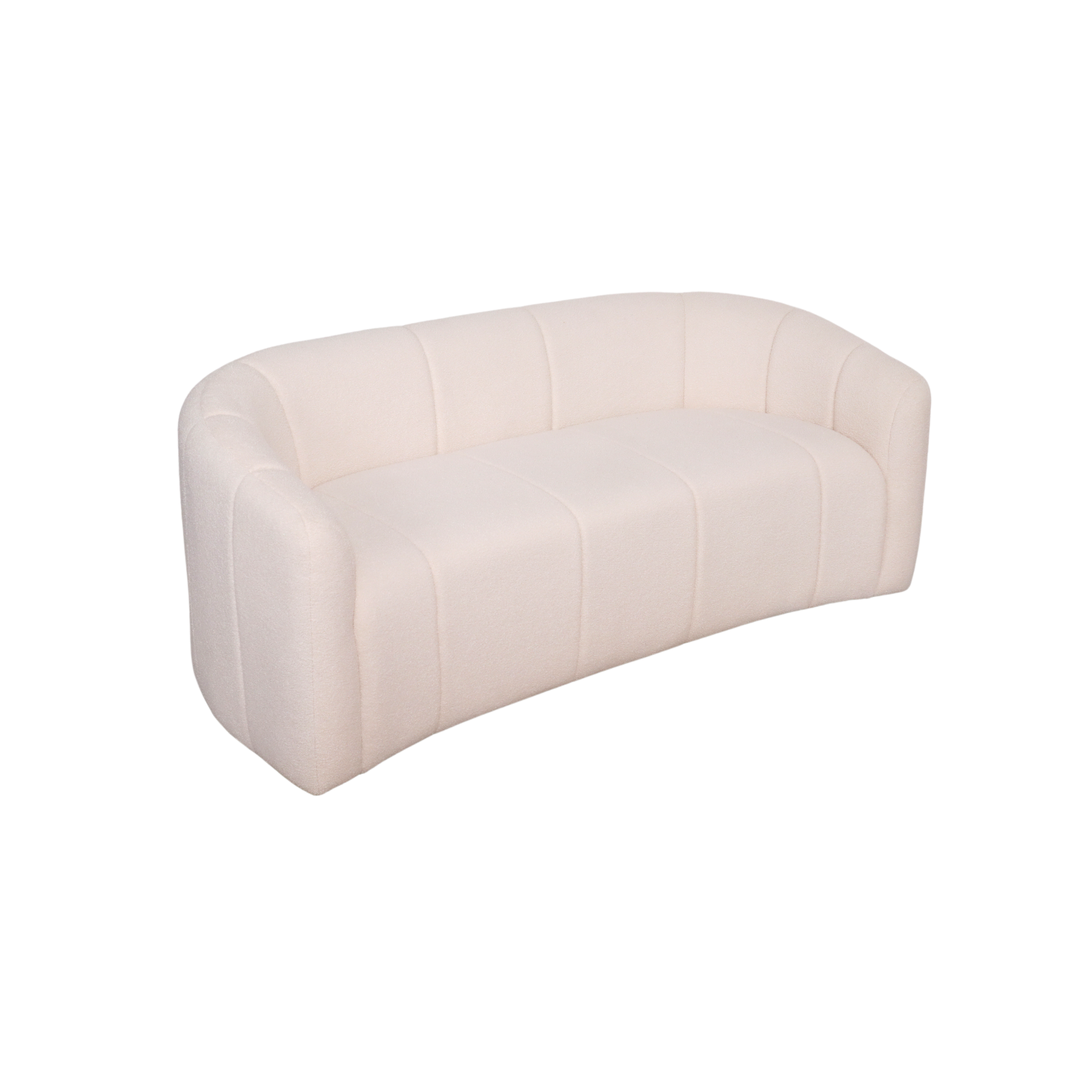 VIANCA 3-Seater Curved Plush Accent Fabric Sofa AF Home