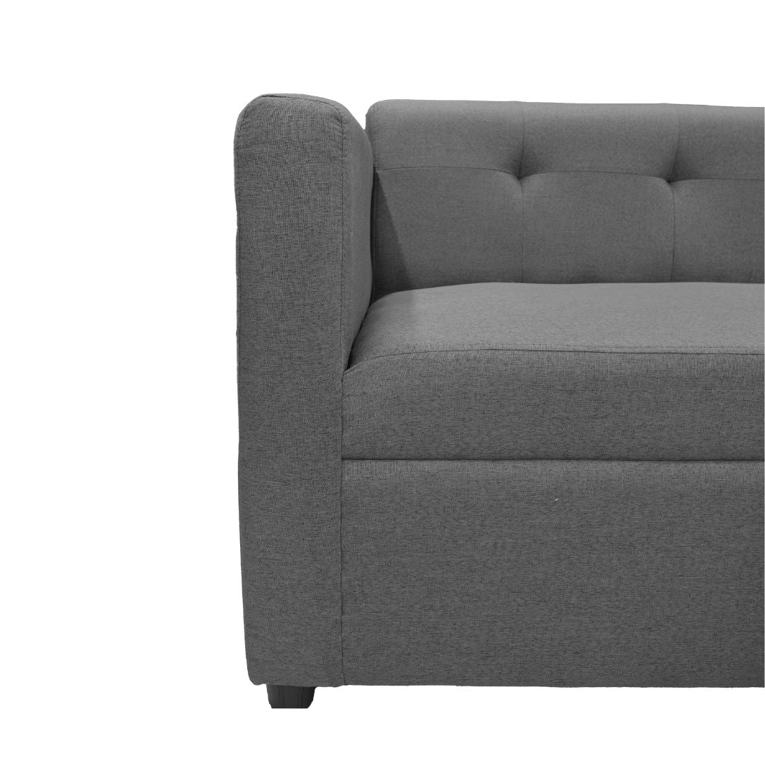 MELO Mini L-Shape Fabric Sofa with Ottoman Affordahome