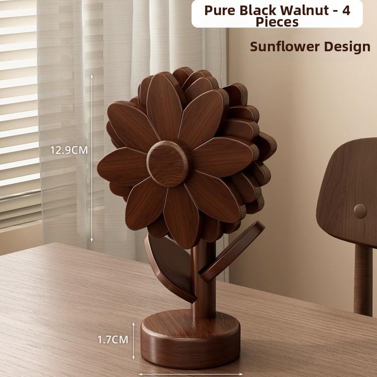 Timberra - Misty - SunBloom Wooden Heat-Proof Placemat - Dining Room / Kitchen Timberra