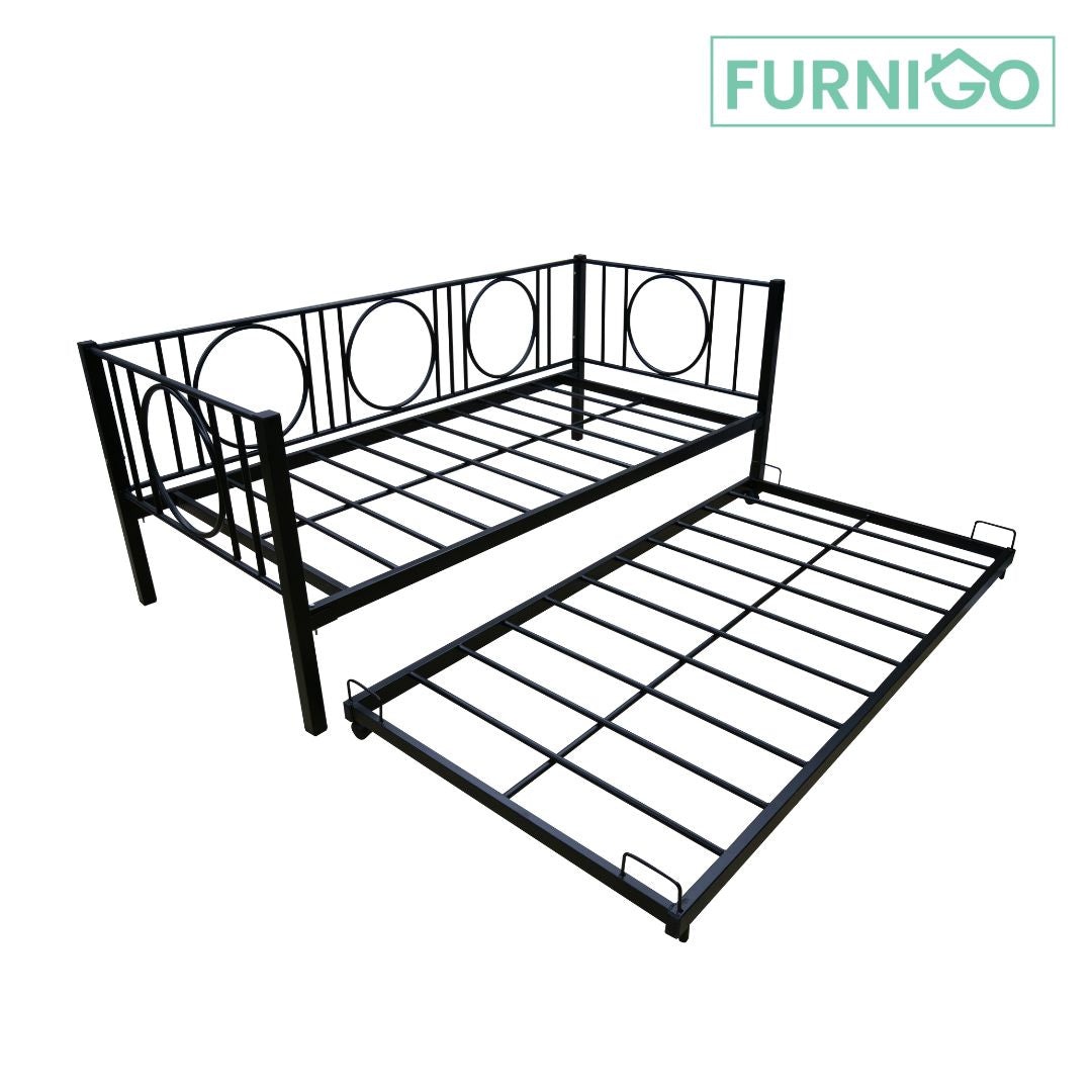 BRODY Metal Daybed w/ Pullout Furnigo