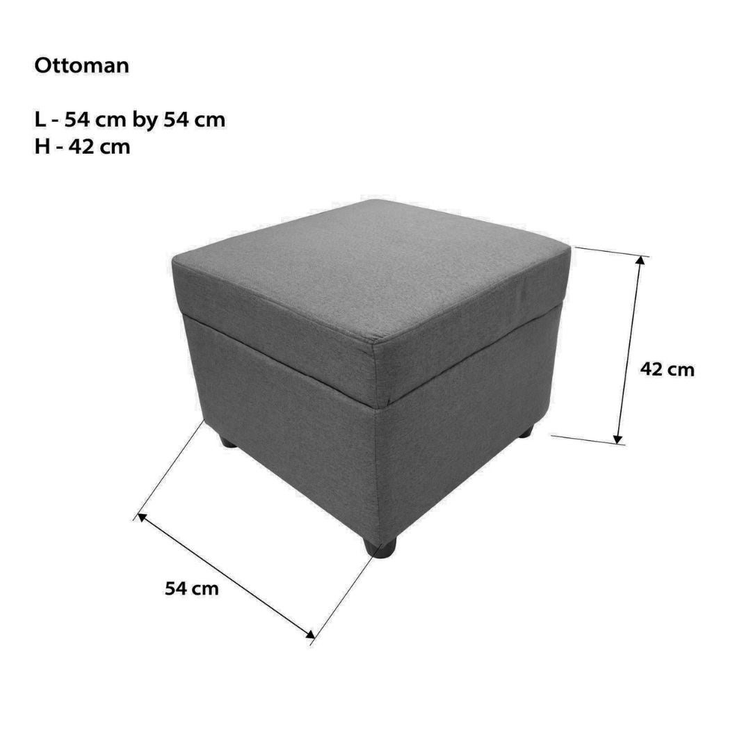 MELO Mini L-Shape Fabric Sofa with Ottoman Affordahome