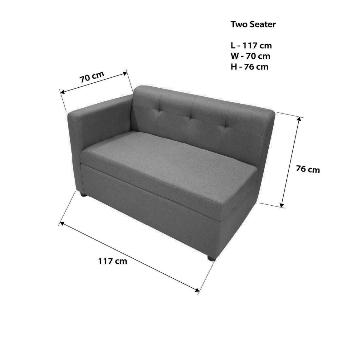 MELO Mini L-Shape Fabric Sofa with Ottoman Affordahome