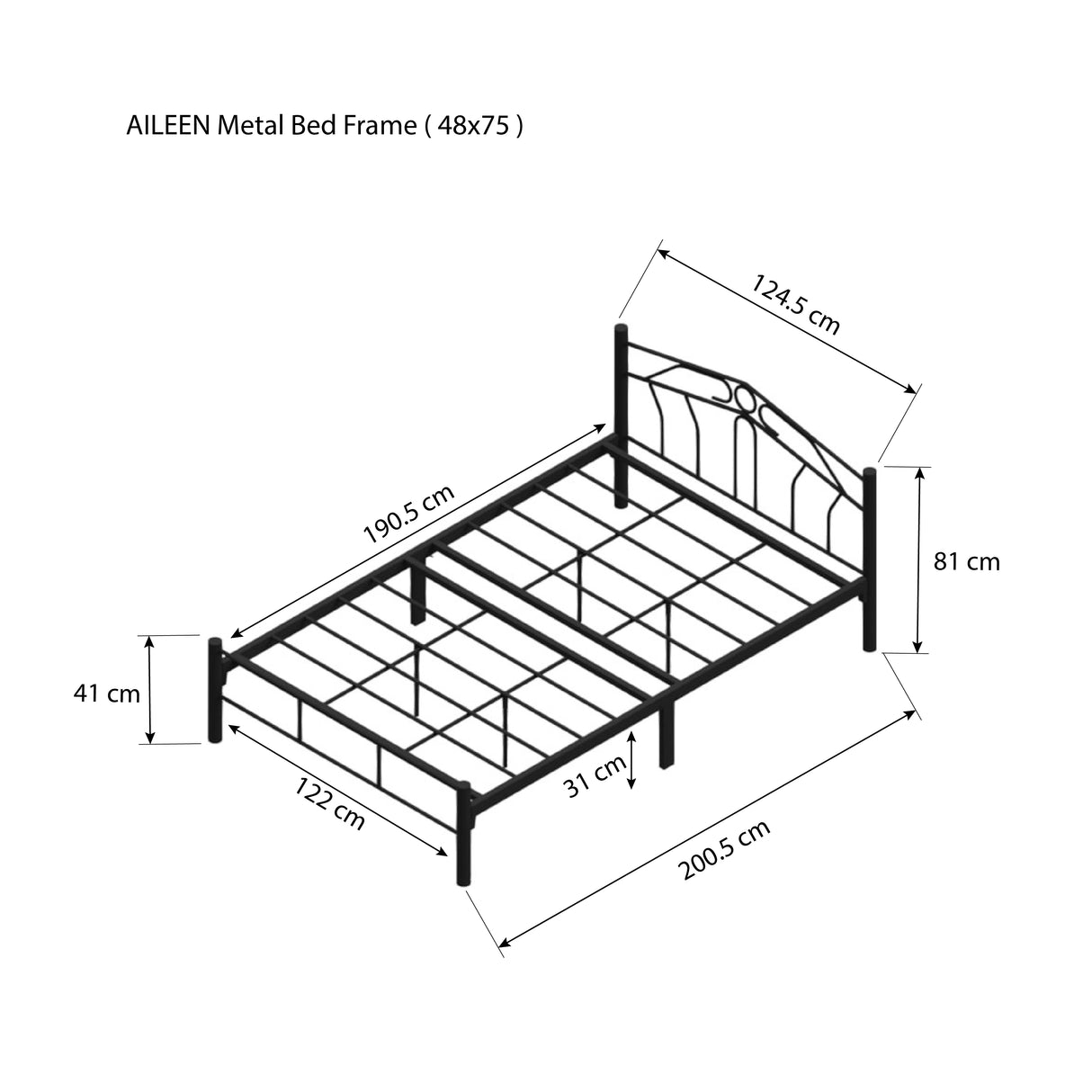 AILEEN Metal Bed Frame Affordahome