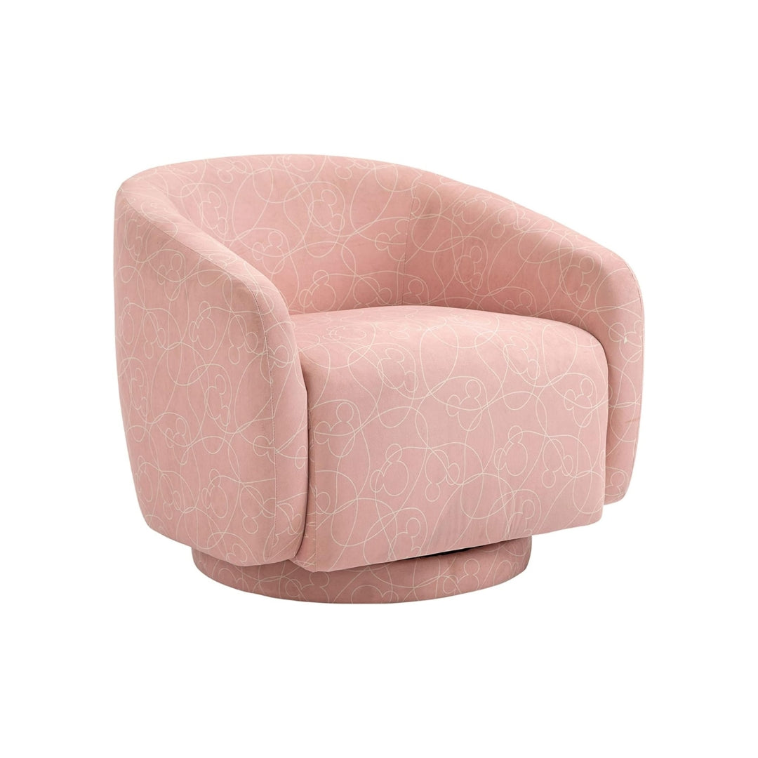 Mickey Mouse Pink Abstract Swivel Accent Chair Style Disney Home