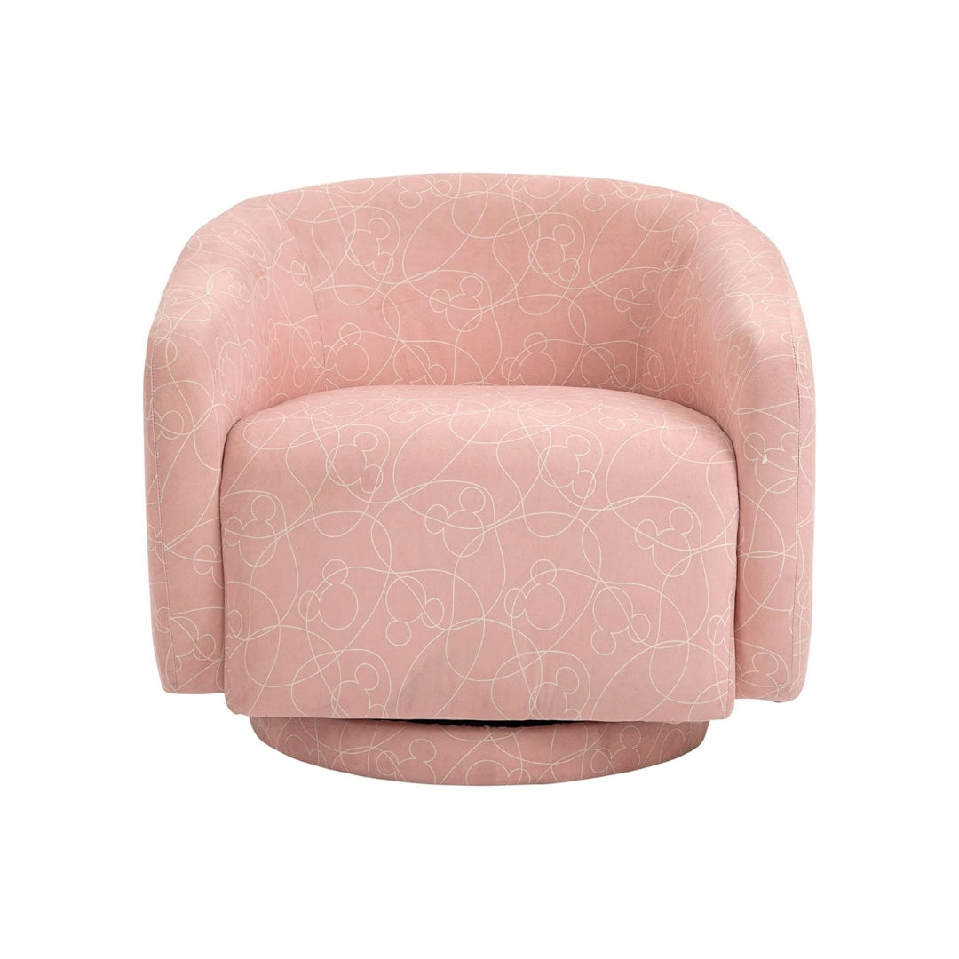 Mickey Mouse Pink Abstract Swivel Accent Chair Style Disney Home