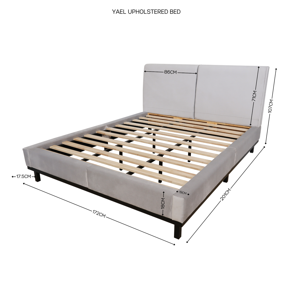YAEL Upholstered Bed frame Affordahome