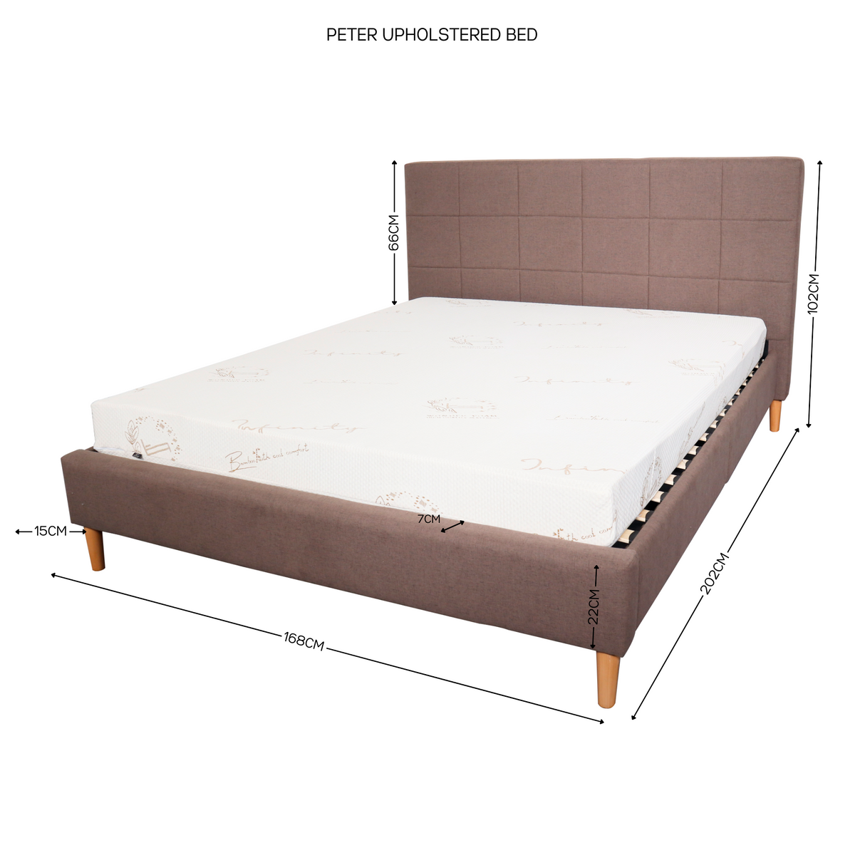 PETER Upholstered Bed frame Affordahome