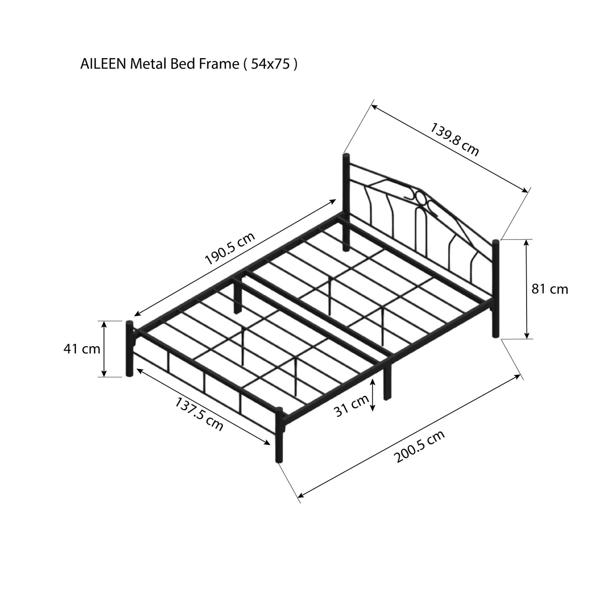 AILEEN Metal Bed Frame Affordahome
