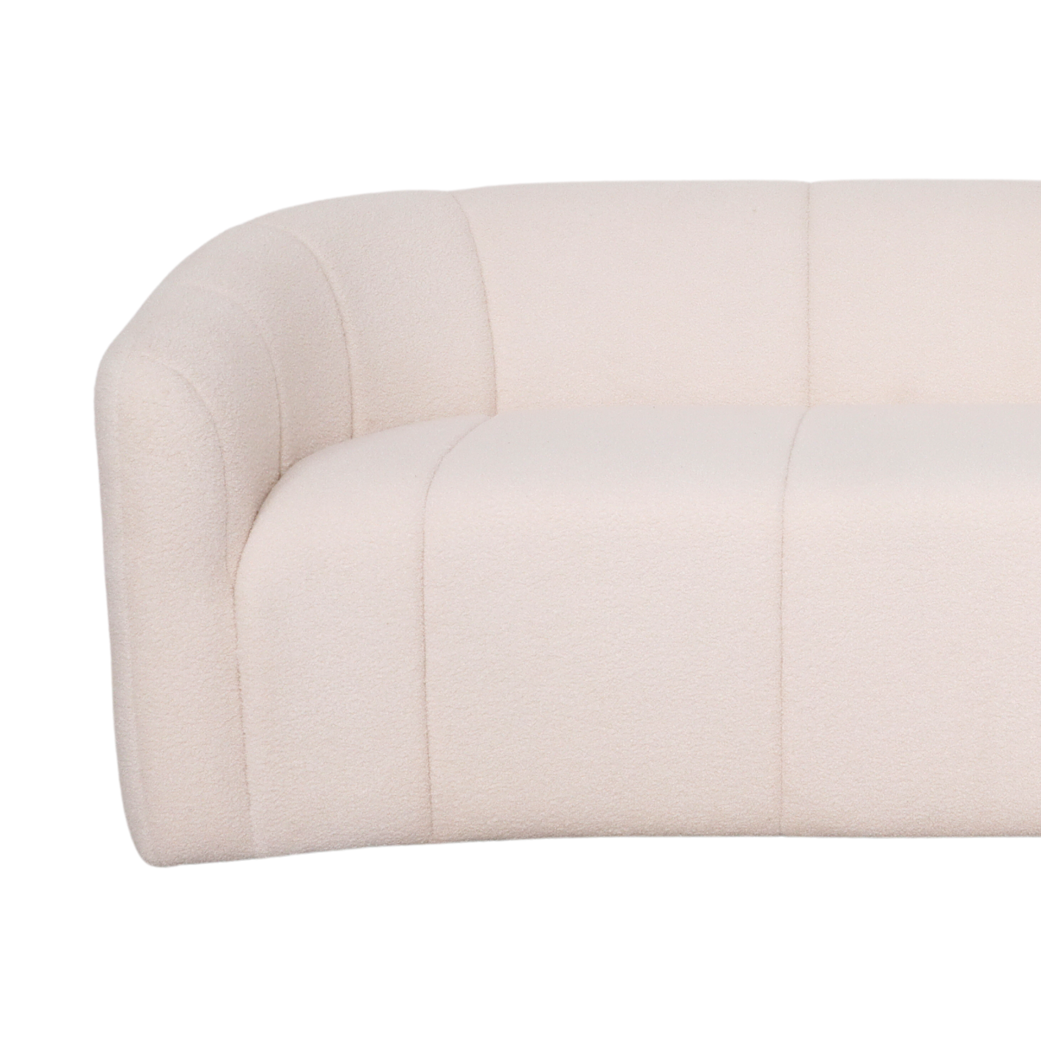 VIANCA 3-Seater Curved Plush Accent Fabric Sofa AF Home