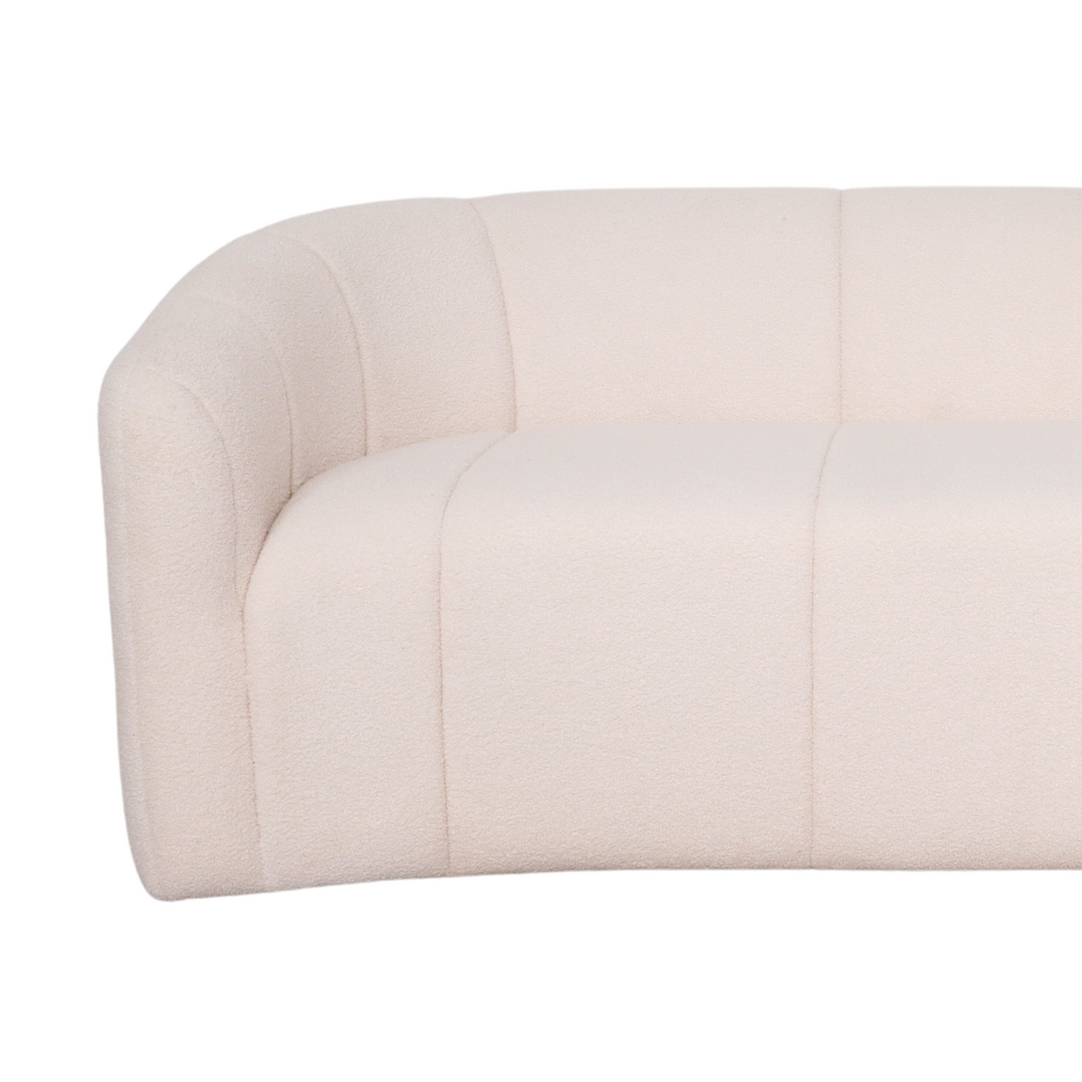 VIANCA 3-Seater Curved Plush Accent Fabric Sofa Affordahome