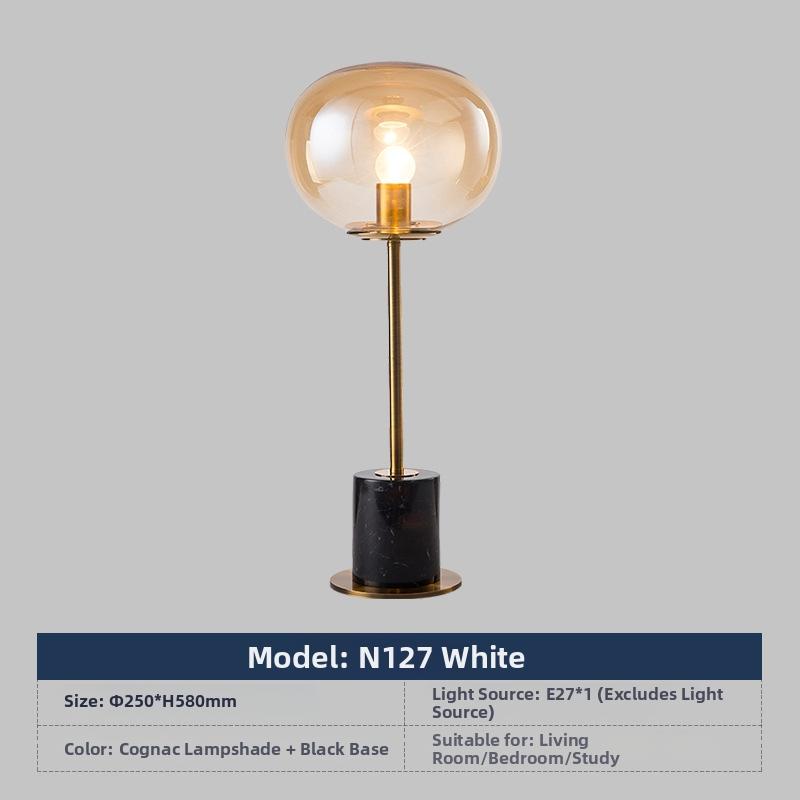 Milano Glow - Aelix - N125 Combination - Modern Natural Marble and Glass Table Lamp with Minimalist Designer Style, Soft Ambient Lighting for Elegant and Functional Spaces - Living Room / Bedroom / Bedside / Hotel / Project / Office Milano