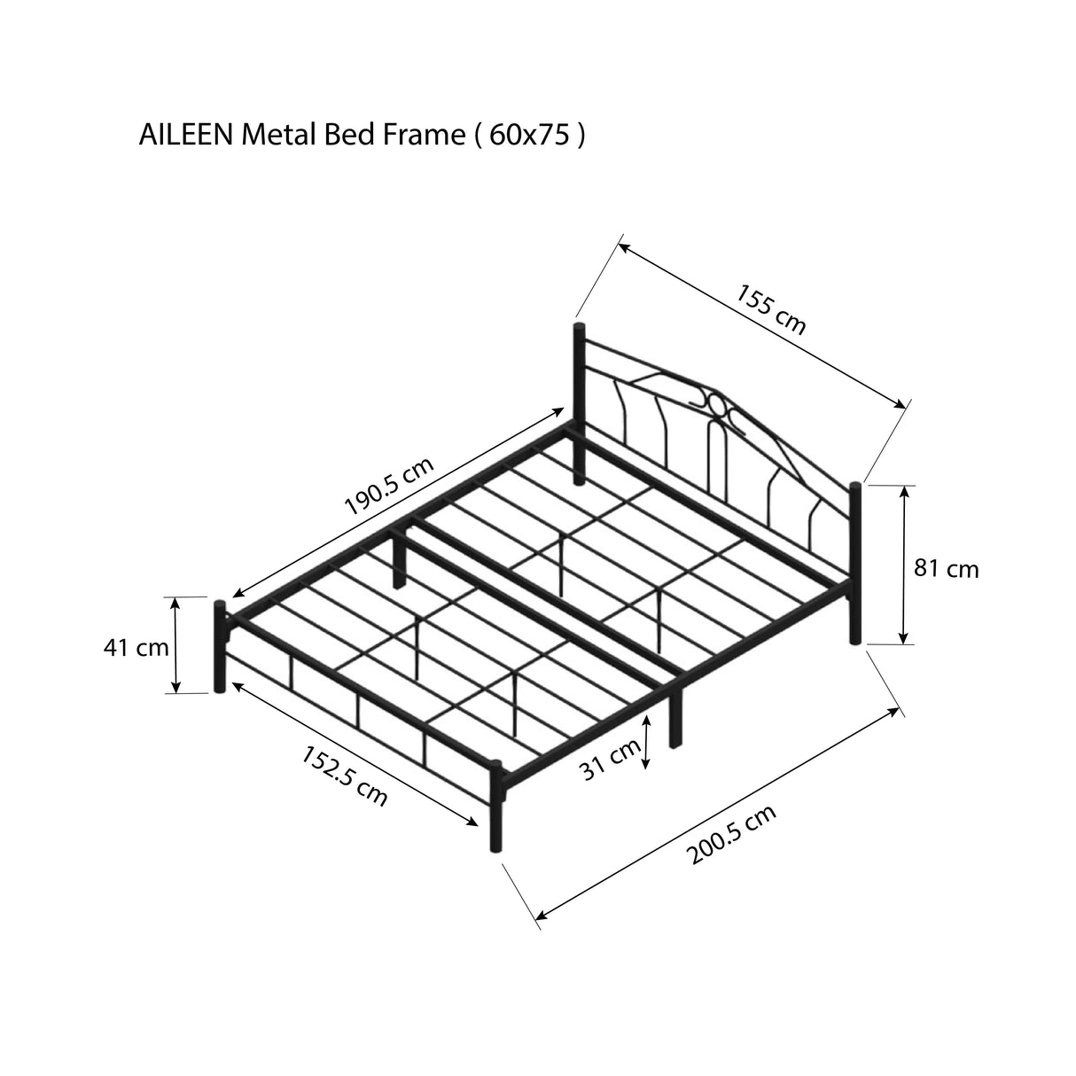 AILEEN Metal Bed Frame Affordahome