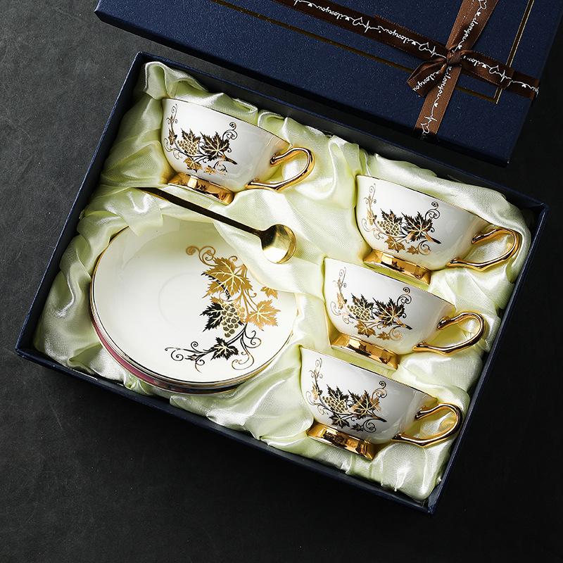 CUPURA Uro - European Floral Coffee Cup & Saucer Set - Elegant British Afternoon Tea Cup CUPURA