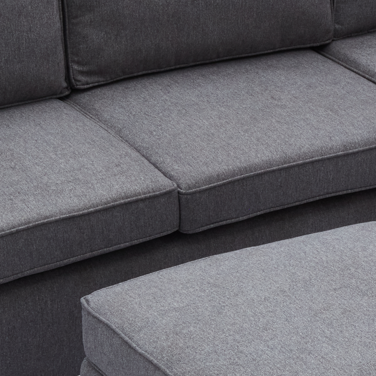 JENALD Fabric Sofa with Ottoman (Reversible L-Chaise) Furnigo