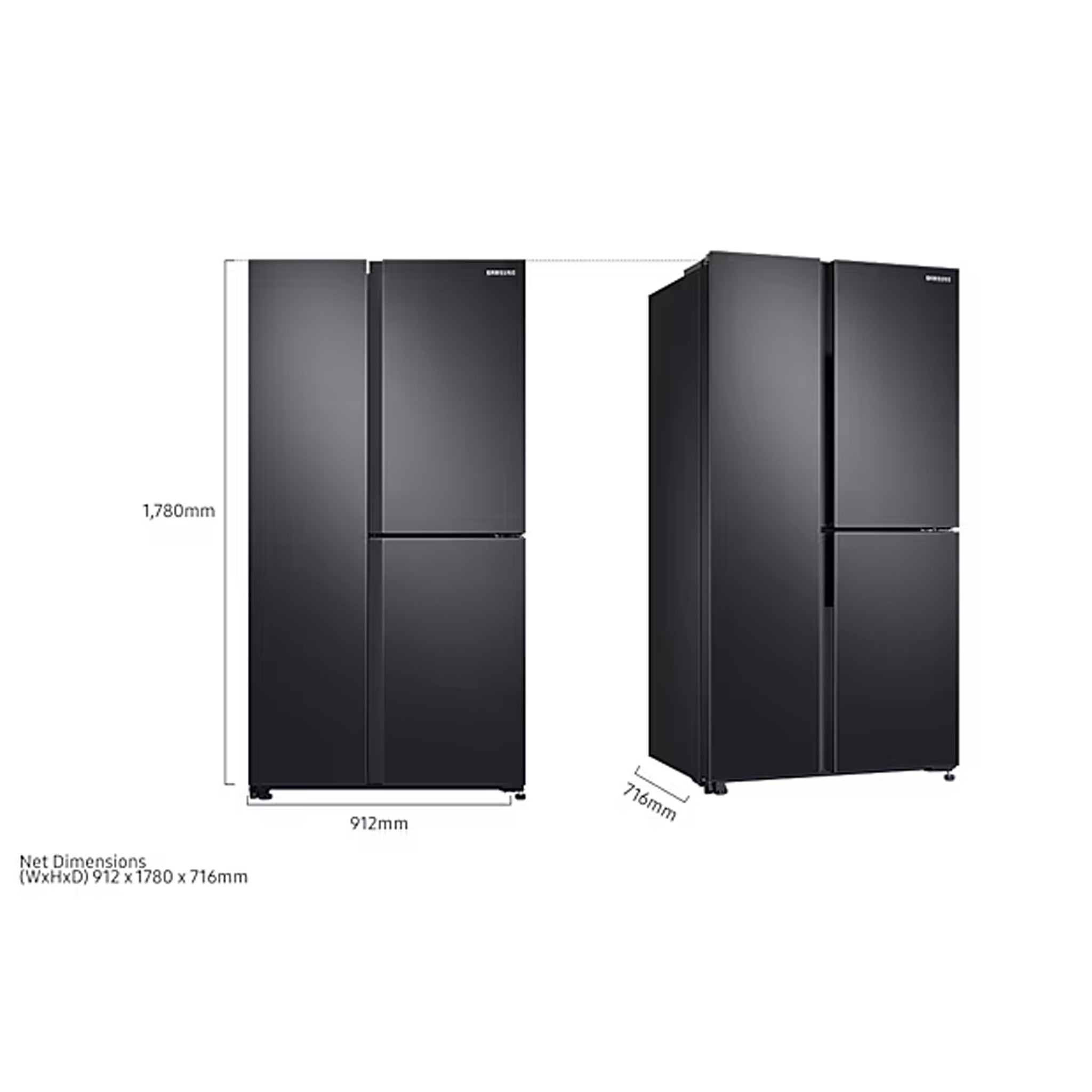 SAMSUNG RS63R5591B4 24.3 cu.ft Side by Side Refrigerator Samsung