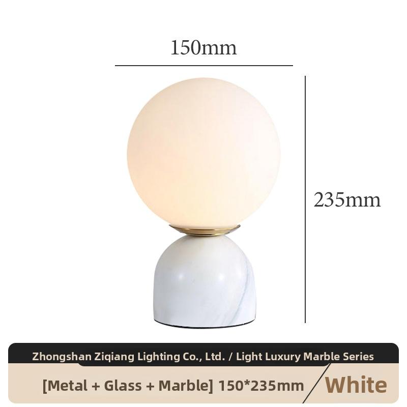 Milano Glow - Alea - N132 - Nordic Marble Table Lamp with Minimalist Designer Style, Aesthetic Ambient Lighting for Modern and Cozy Spaces - Bedroom / Bedside / Desk / Hotel Milano
