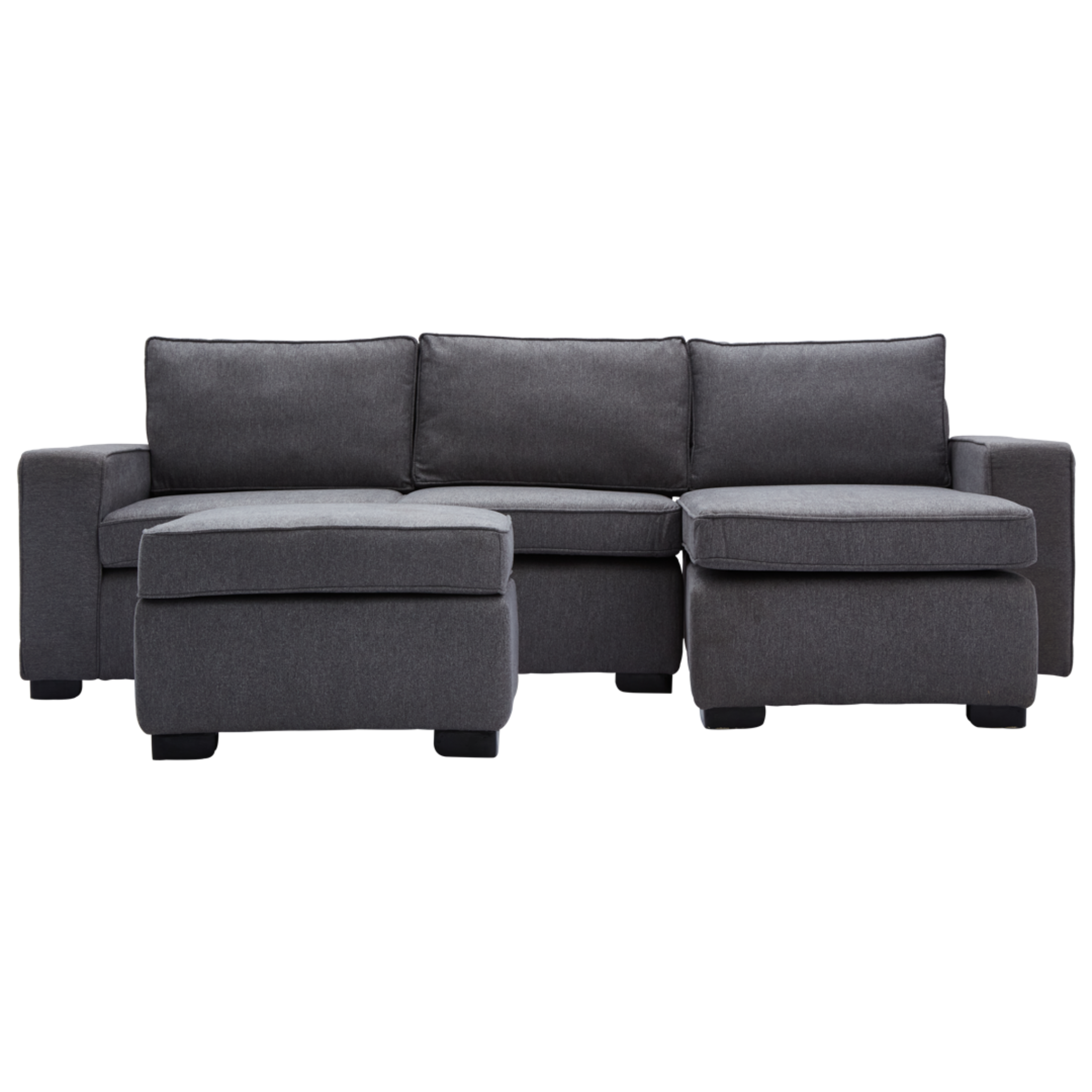 JENALD Fabric Sofa with Ottoman (Reversible L-Chaise) AF Home