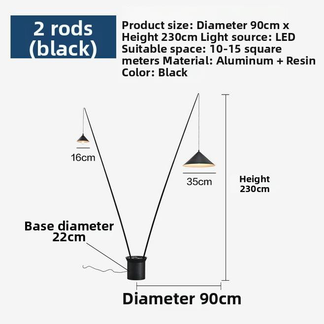 Milano Glow - Aerisio - Nl121 - Nordic Fisherman Floor Lamp with Sculptural Designer Form, Artistic Ambient Lighting for Modern Statement Interiors - Living Room / Bedroom / Sofa Area / Model Room Milano