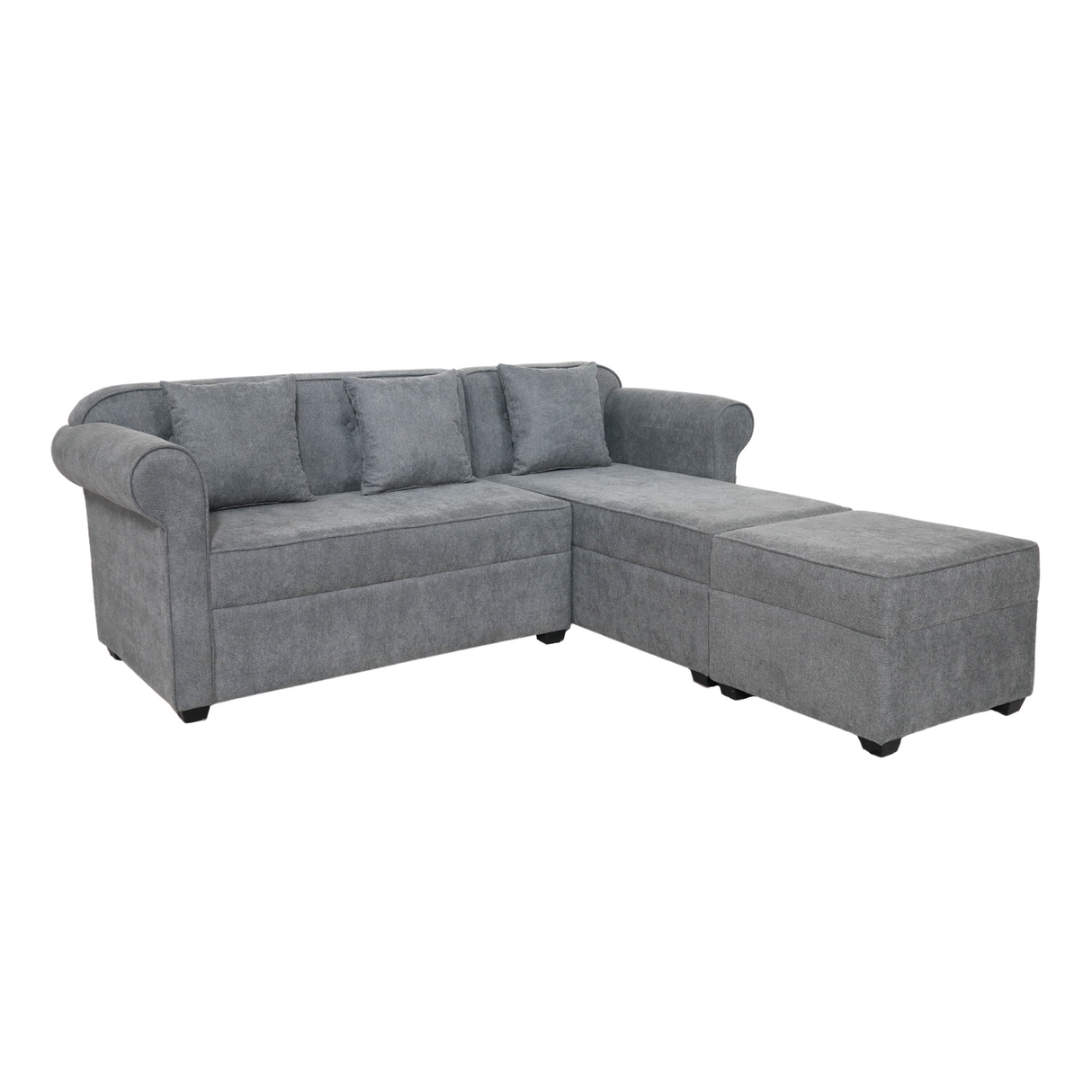 ROME L-SHAPE Fabric Sofa with Ottoman Affordahome