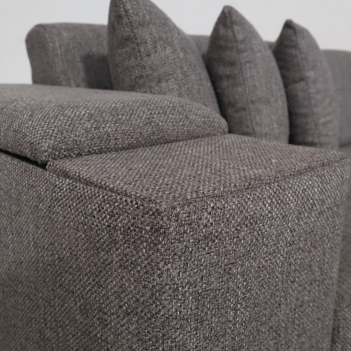 MASON L-Shape Fabric Sofa with Armrest Storage Affordahome