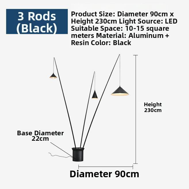Milano Glow - Aerisio - Nl121 - Nordic Fisherman Floor Lamp with Sculptural Designer Form, Artistic Ambient Lighting for Modern Statement Interiors - Living Room / Bedroom / Sofa Area / Model Room Milano
